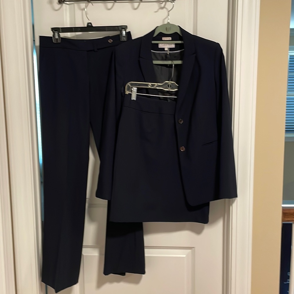 Womens three piece navy suit Calvin Klein
